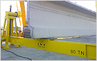 USEFUL FOR THE PRECAST INDUSTRY. Axle stands self-discharge for handling campaign beams (France)